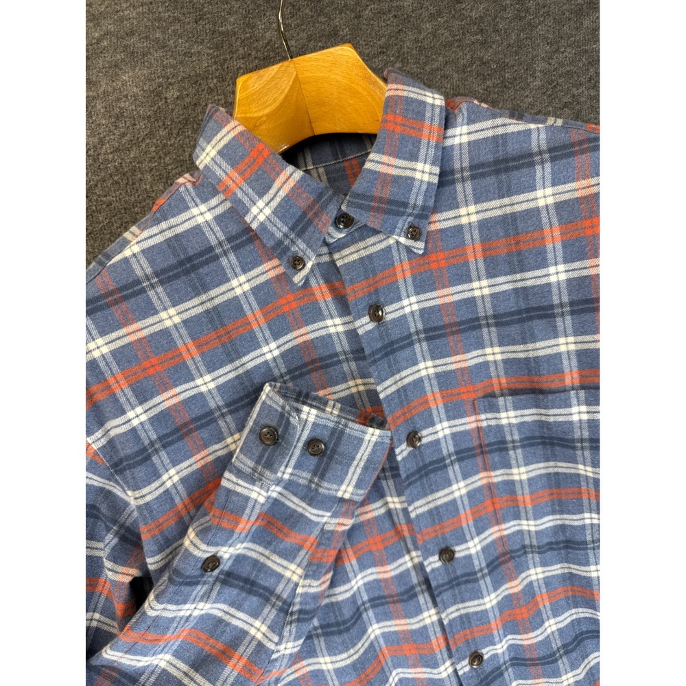 Orvis Luxury Flannel Shirt Men M Plaid Button Down Heavy Cotton Winter Outdoors